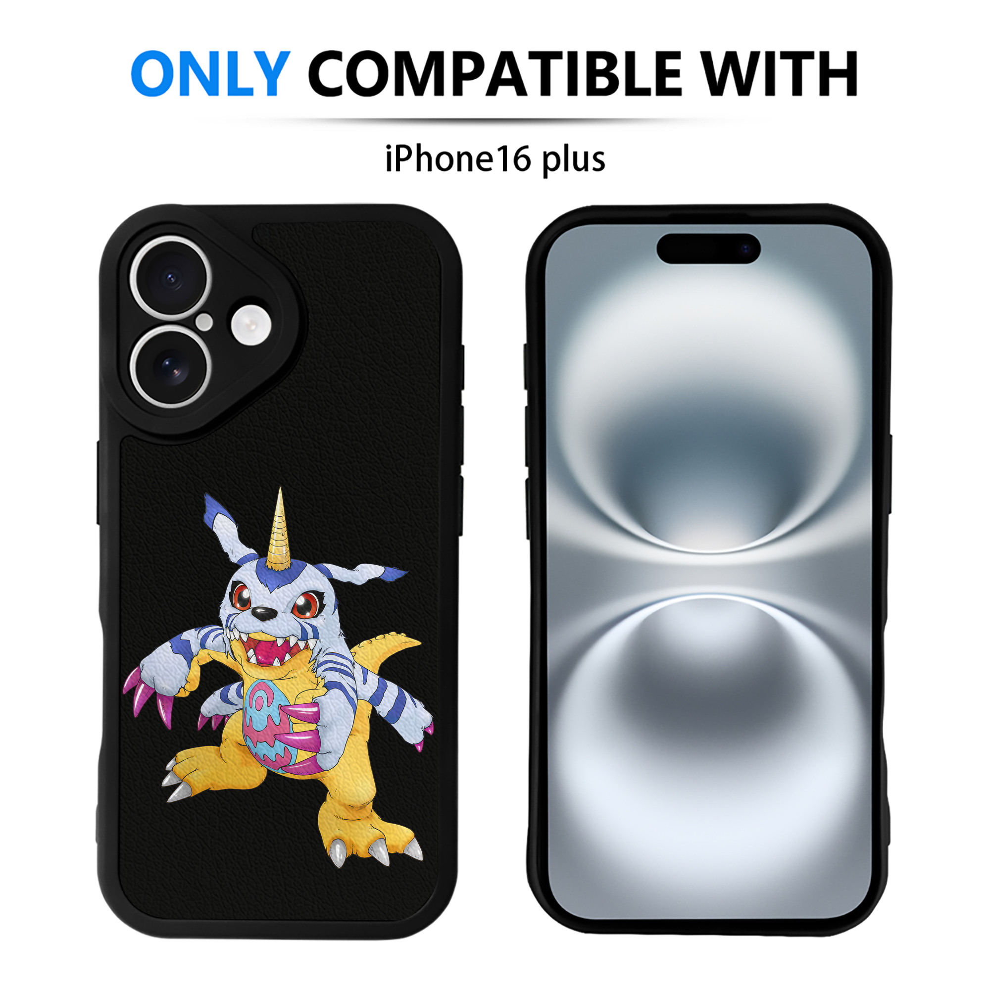 （画像用） Digimon デジタルモンスター/デジモン 【iPhone 16シリーズ対応】シリコンスマホケース（レザー調） 材質：シリコン